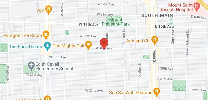 map of 108 W 18TH AVENUE